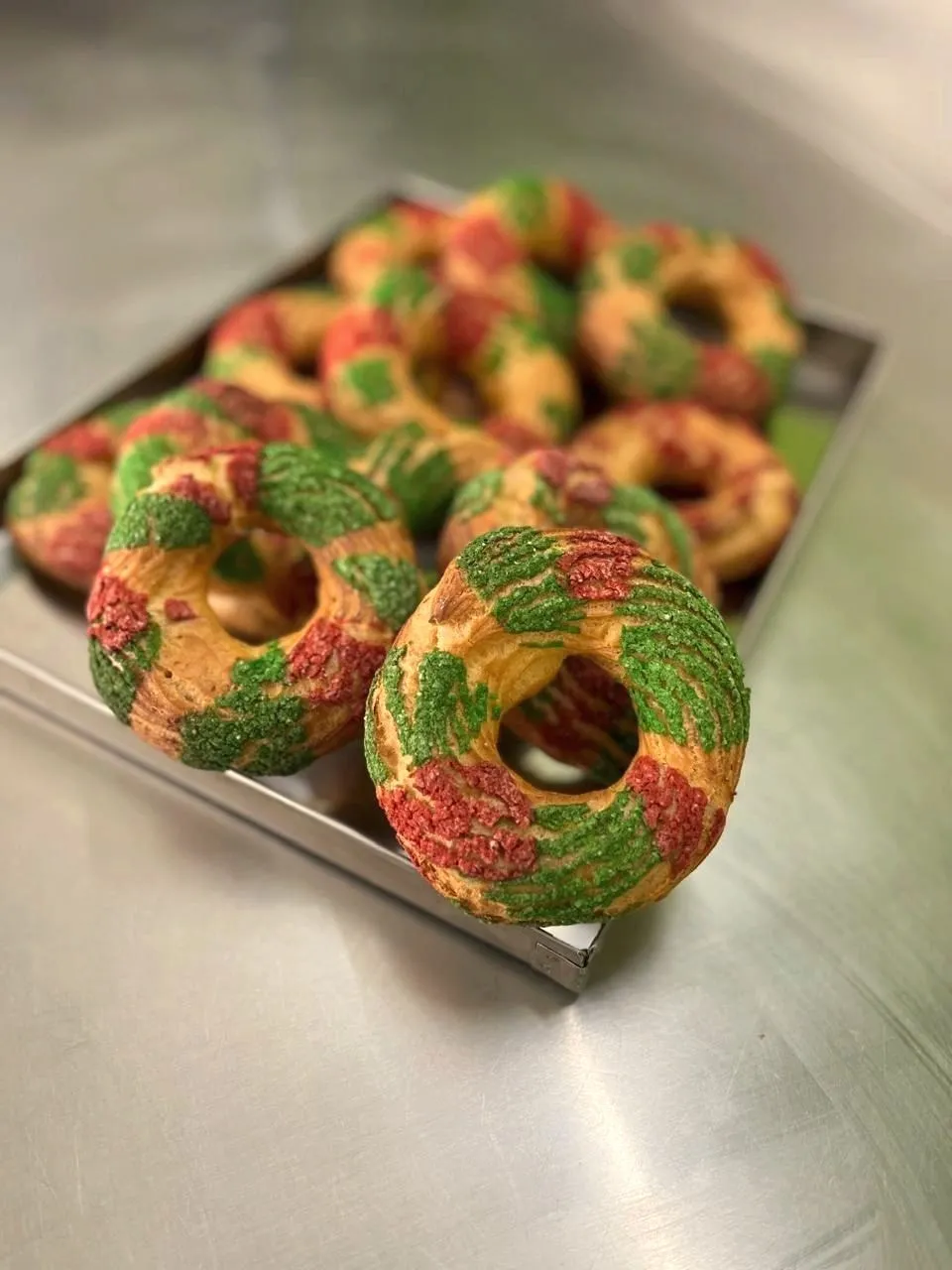 Swirled bread rings fresh from the oven