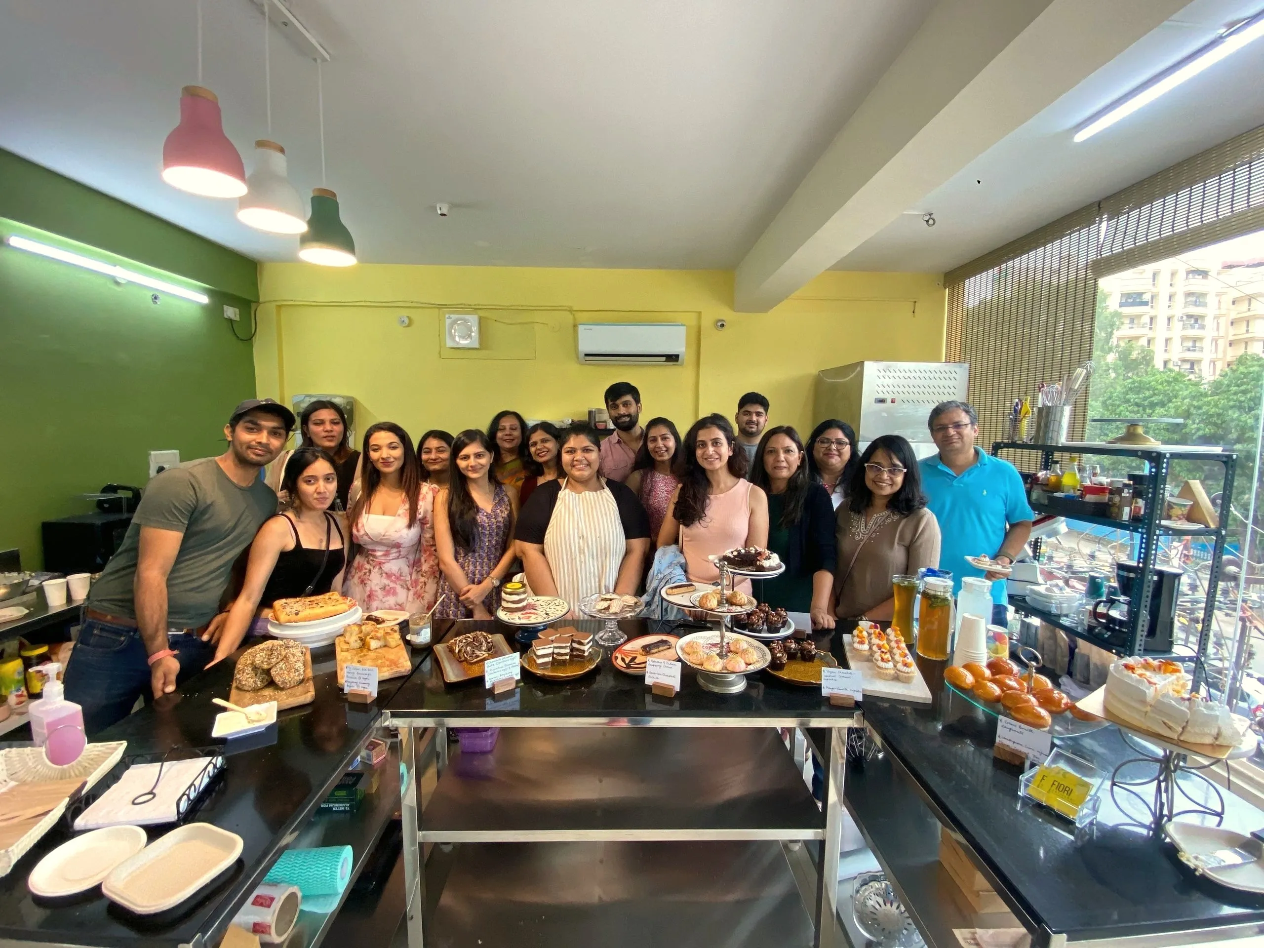 The Fiori team with guests at the studio